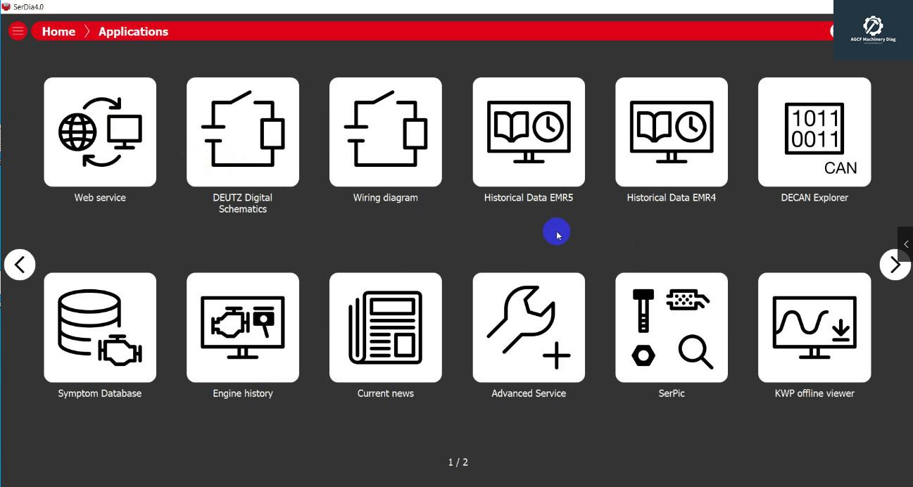 Deutz Serdia 4.0 Menu 1
