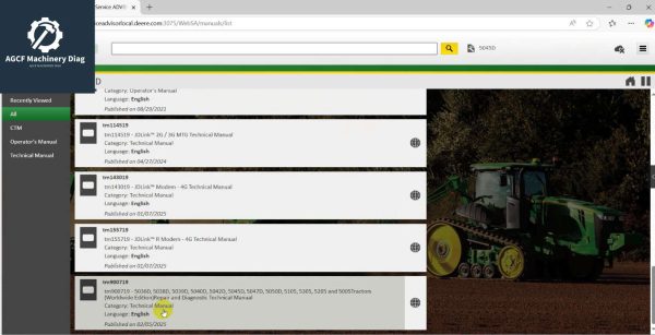 John Deer Service Advisor AG 2025