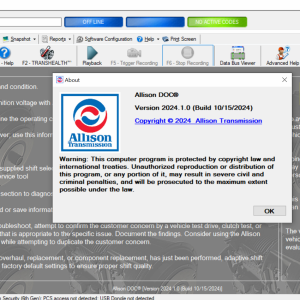 Allison DOC 2024.11 Transmission Diagnostic Software with GEN5 Data