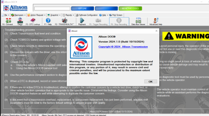 Allison DOC 2024.11 Transmission Diagnostic Software with GEN5 Data