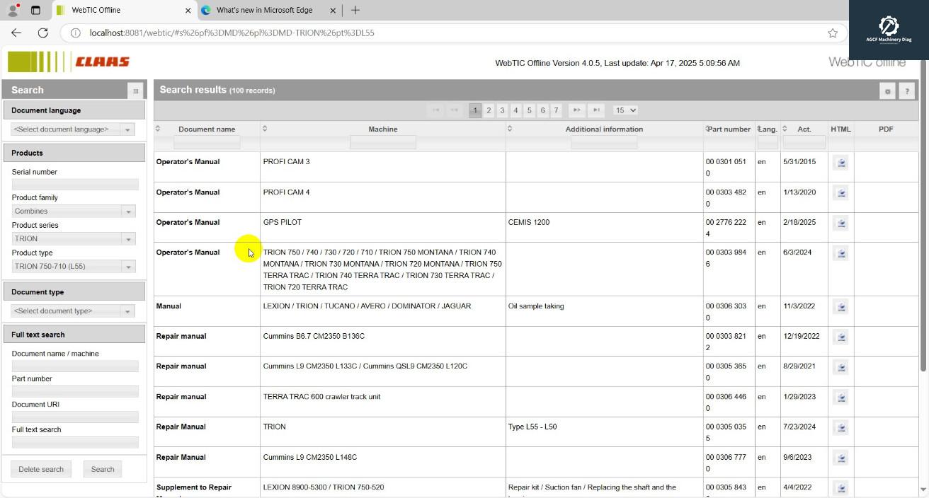 CLAAS Webtic Offline 2025.03 Workshop Repair+Service Information English (1)