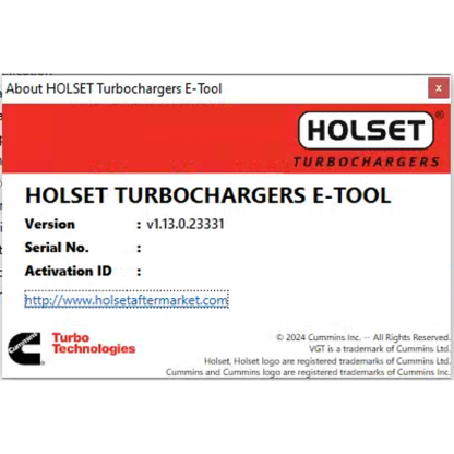 Cummings HOLSET E-Tool 1.13 Diagnostic Software