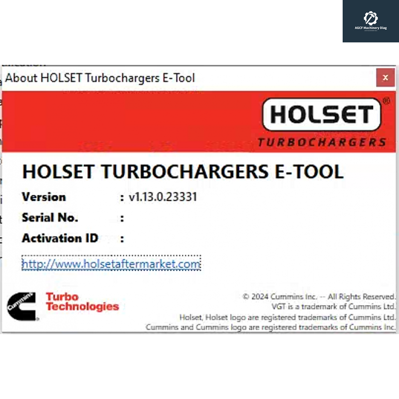 Cummings HOLSET E-Tool 1.13 Diagnostic Software