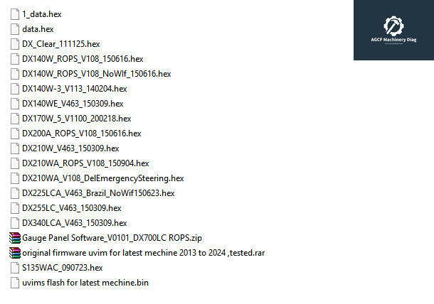 Doosan ECU ECM EPOS Flash Files Collection