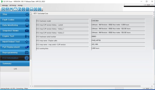 G2 LPG Scan Version 00.11 Doosan Diagnostic Software 2023 (6)
