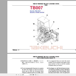 2018 Takeuchi Excavator Workshop EPC+Service Manual PDF Download (1)