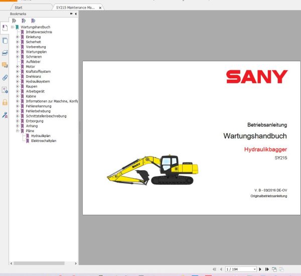 SANY Machinery Parts Book Diagram Service Manual PDF (3)