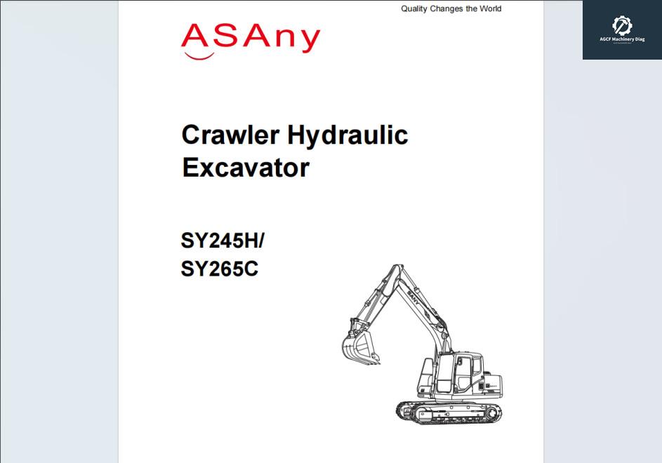 SANY SY245H SY265C Machinery Maintenance Manual Electrical Hydraulic Diagrams (1)